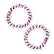 2pcs Woven Beaded Hair Elastics - Assorted - 0.7cm x 5cm
