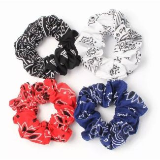 100% Cotton Paisley Print Hair Scrunchie - 10cm 