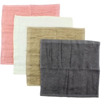 100% Cotton Face Towels - Grey, Beige, Pink and White Assortment (30x30cm)