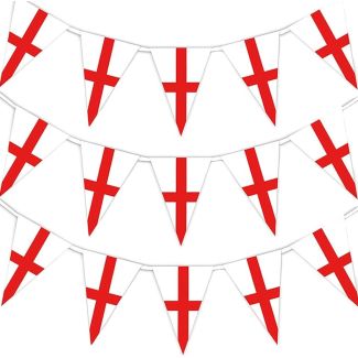 St. George's Plastic Bunting 25 Flags Triangular - 10m