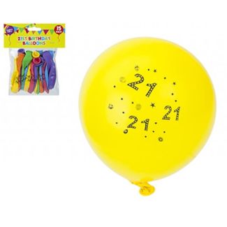 Wholesale 21st Birthday Balloons 9" - 15pcs 
