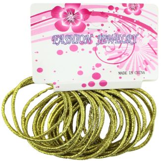 24pcs Metallic Gold Snag Free Hair Elastics - 2mm x 4cm