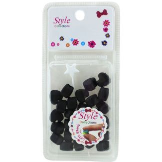 28pcs Heart-Shaped Black Silicon Hair Braiding Beads - 1cm x 1.5cm
