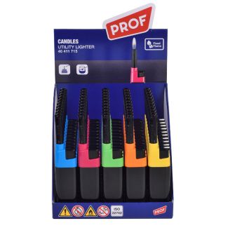 Wholesale PROF Multipurpose Bi-Colour Utility Lighter - Assorted Colours 