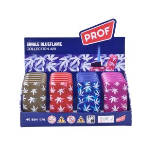PROF Blue Jet Flame Leaf Design Refillable Lighters - Assorted 