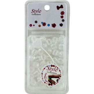 45pcs Clear Marble Design Silicon Hair Braiding Beads - 1cm