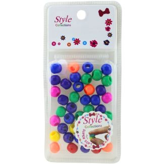 45pcs Marble Design Multicolour Silicon Hair Braiding Beads - 1cm