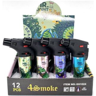4 Smoke Jet Flame Mr. Joint Design Lighters - Assorted 