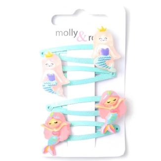 4pcs Aqua Mermaid Glitter Sleepies - Assorted - 4cm