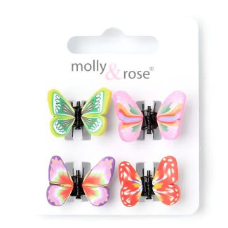 4pcs Butterfly Mini Hair Clamps - Assorted - 1cm