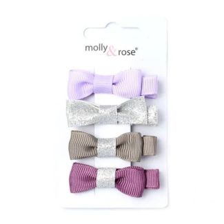 4pcs Hair Bow with Beak Clips - 4cm