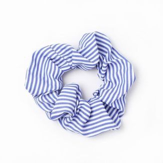 Striped Fabric Hair Scrunchies - Assorted - 10cm 