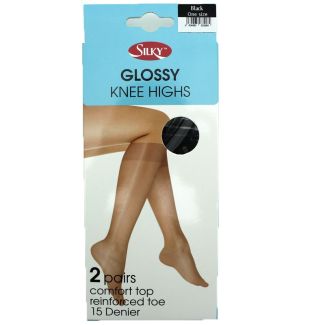 Wholesale Silky's 15 Denier Glossy Knee Highs - Black (One Size)