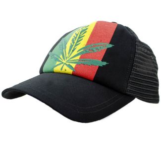 Adults 6 Panel Baseball Cap - Green Leaf 