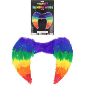 Adult Pride Rainbow Feather Wings Costume Accessory