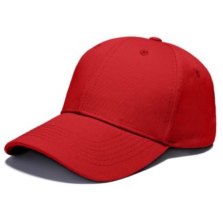 Adults 6 Panel Plain Baseball Cap - Red