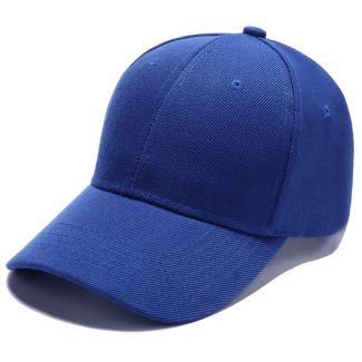 Adults 6 Panel Plain Baseball Cap - Royal Blue