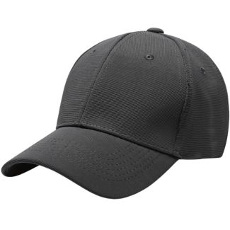 Adults 6 Panel Plain Baseball Cap - Dark Grey
