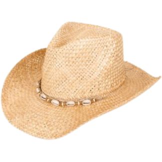 Adults Paper Straw Cowboy Hat with Shapeable Brim (59cm)