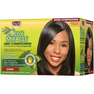African Pride Olive Deep Conditioning No-Lye Relaxer – Super