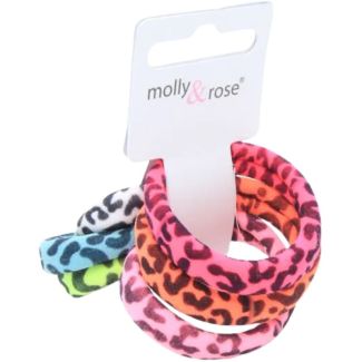 Animal Print Jersey Hair Elastics – Pack of 6 Assorted