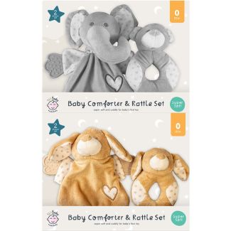 Baby Comforter & Plush Rattler Set