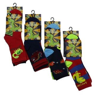 Boys "Baby Dinosaur" Design Socks (3 Pair Socks) 3-5yr