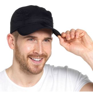 Baseball Cap With Folding Peak - Black 