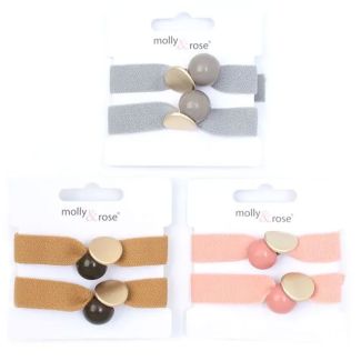 2pcs Flat Knotted Beaded Elastics - Assorted