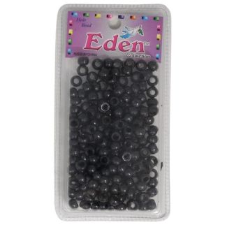130pcs Black Plastic Hair Braiding Beads - 8mm