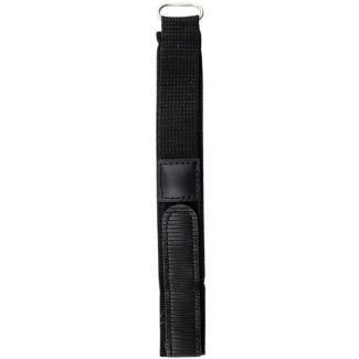 Black Hook and Loop Watch Strap with Velcro Fastening - 14mm
