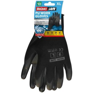 Bruno Working Gloves XL- Black (Size-10)