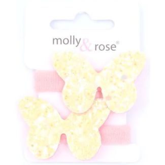 Butterfly Motif Jersey Ponios - Assorted Colours (7mm x 2.5cm)