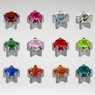 Caflon Blu White Claw Ear Piercing Studs - Assorted Birthstones