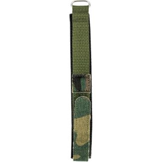 Camouflage Green Hook and Loop Watch Strap with Velcro Fastening - 18mm