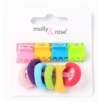 10pcs Mini Clamps & Jersey Hair Elastics Set