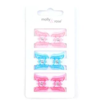 6pcs Butterfly Plastic Mini Hair Clamps - 1cm