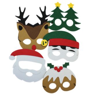 Christmas Design Felt Face Masks - Assorted Designs