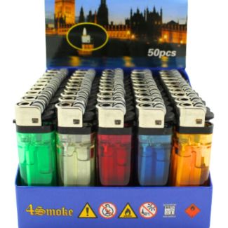 Clear Disposable Lighters Assorted Colours