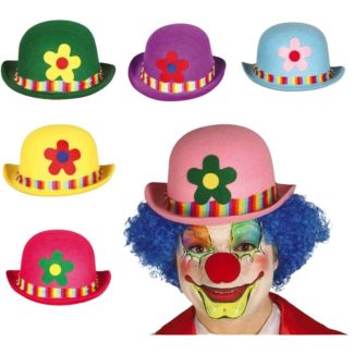 Clown Felt Bowler Hats - Assorted