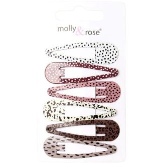 6pcs Animal Print Sleepies Hair Clips - 5cm