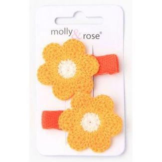 2pcs Crochet Flower Hair Clips - Assorted - 3.5cm
