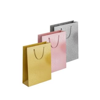 Cross-hatch Embossed Metallic G&S Giftbag Medium - Assorted 