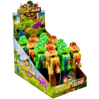 Dinosaur Lollipop Candy Toy - Pack of 12 Assorted