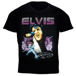 Elvis Presley T-Shirt with Printed Signature - Large