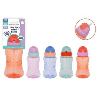 First Steps Pop Up Straw Sports Bottle 
