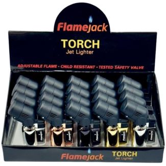 FlameJack Double Jet Metallic Lighter - Assorted Colours