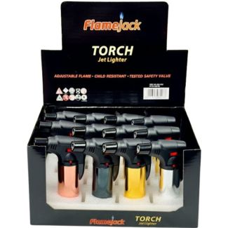 FlameJack  Jumbo Torch Jet Lighter - Metallic Colours (Assorted)