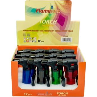 FlameJack Jumbo Torch Jet Lighter - Transparent Clear Design (Assorted)