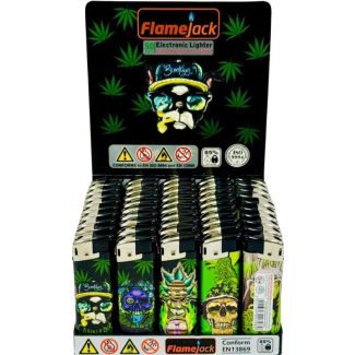 Flamejack Skull Design Electronic Lighters - Assorted